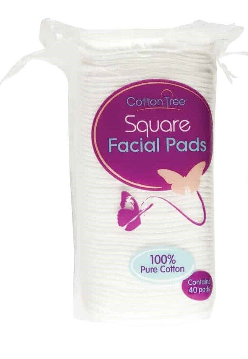 Square Cotton Wool Face Pads X 40 Large 8Cm Wide Soft Absorbent Beauty Makeup