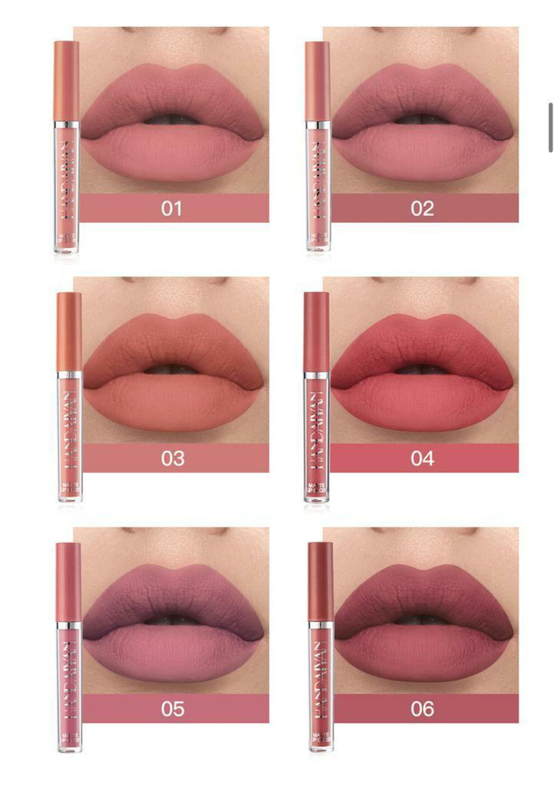 6Pcs/Set Long Lasting Lip Gloss Glazed Matte Beauty Liquid Lipstick Lip Make-Up