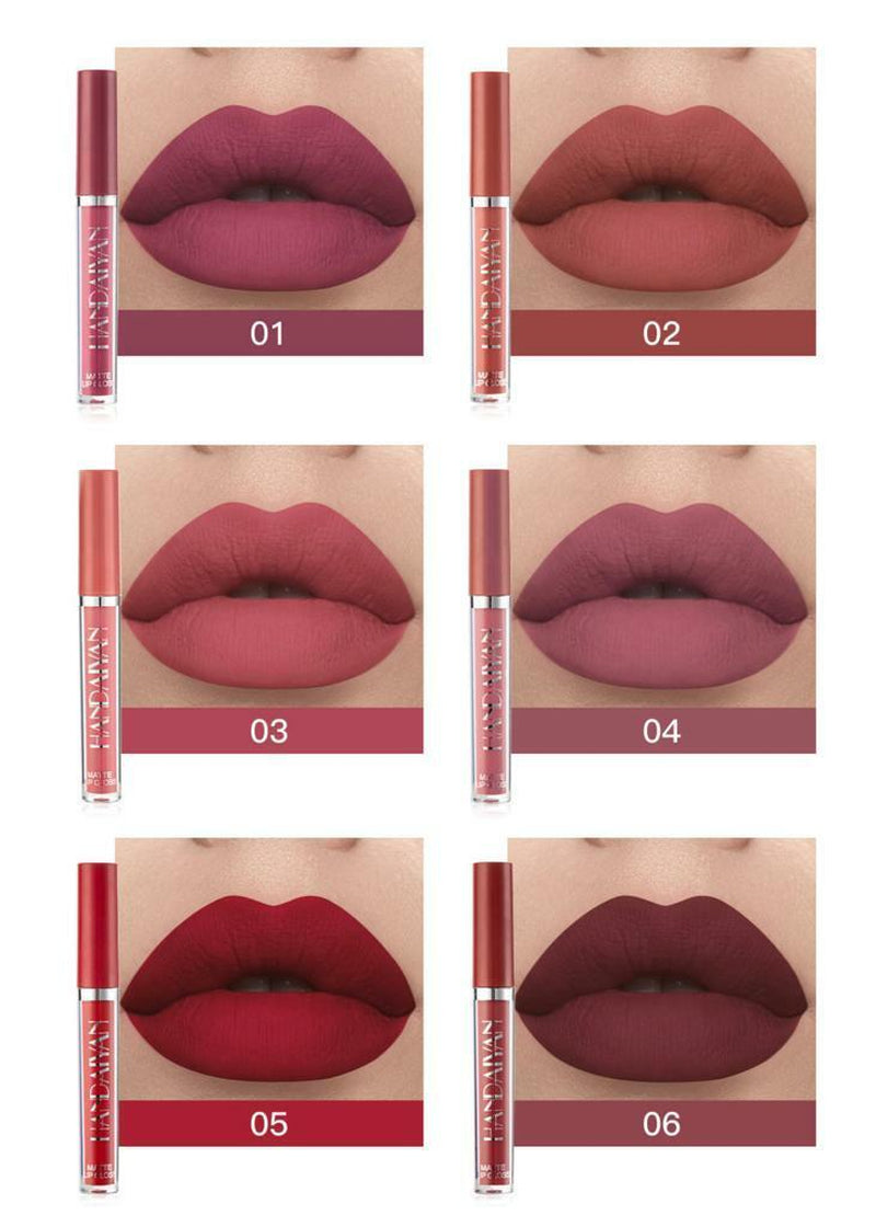 6Pcs/Set Long Lasting Lip Gloss Glazed Matte Beauty Liquid Lipstick Lip Make-Up